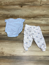 Sterling Baby 2pc Bodysuit & Footed Pants Blue sz 6m