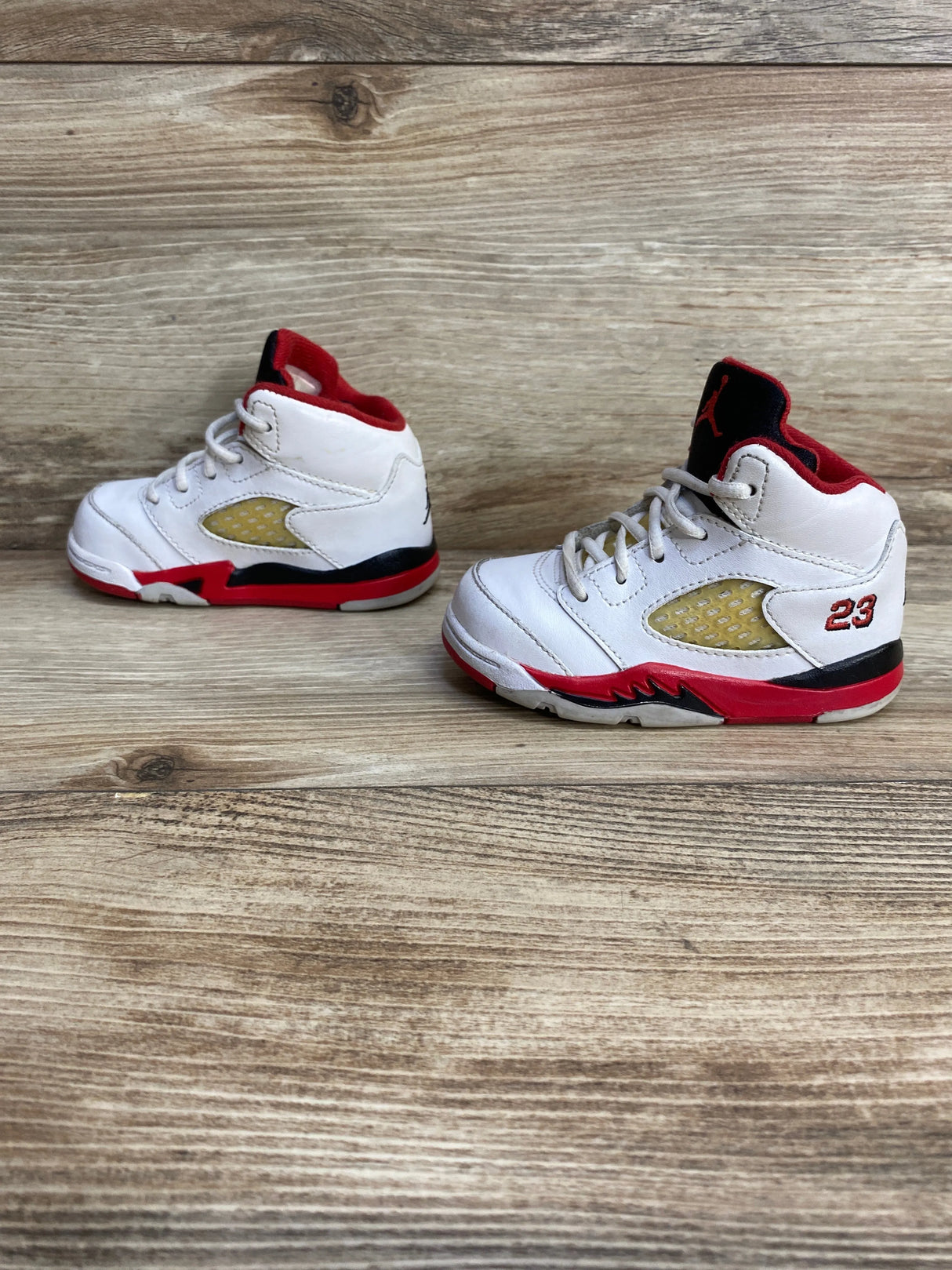 Air Jordan 5 Retro TD 'White Fire Red' Sneakers sz 5c