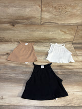 Shein 3pk Ribbed Tank Tops White/Black/Tan sz 2-3T