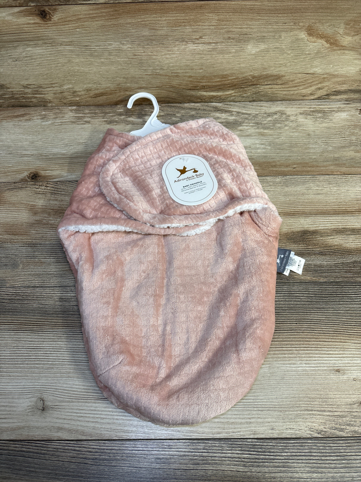 Adirondack Baby Plush Baby Swaddle Wrap Pink sz 0-3m