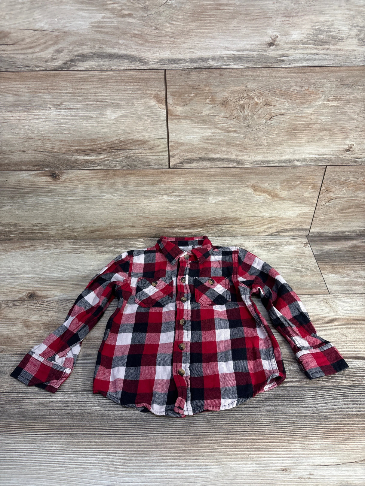 Okie Dokie Plaid Flannel Red sz 3T