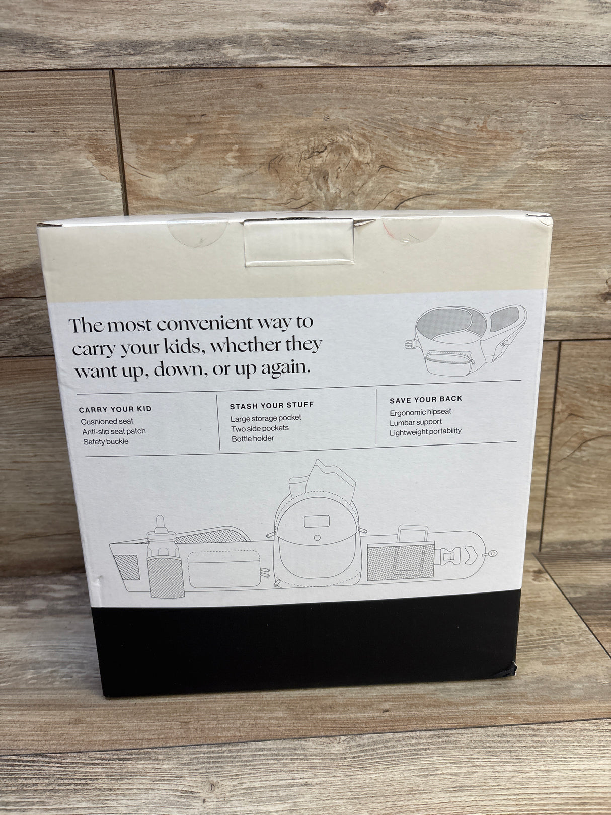 NEW Tushbaby Original Hip Seat Baby Carrier, Grey up to 45lbs