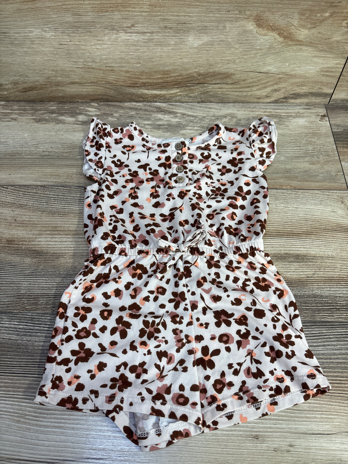 Btween Henley Floral Romper Beige sz 2T