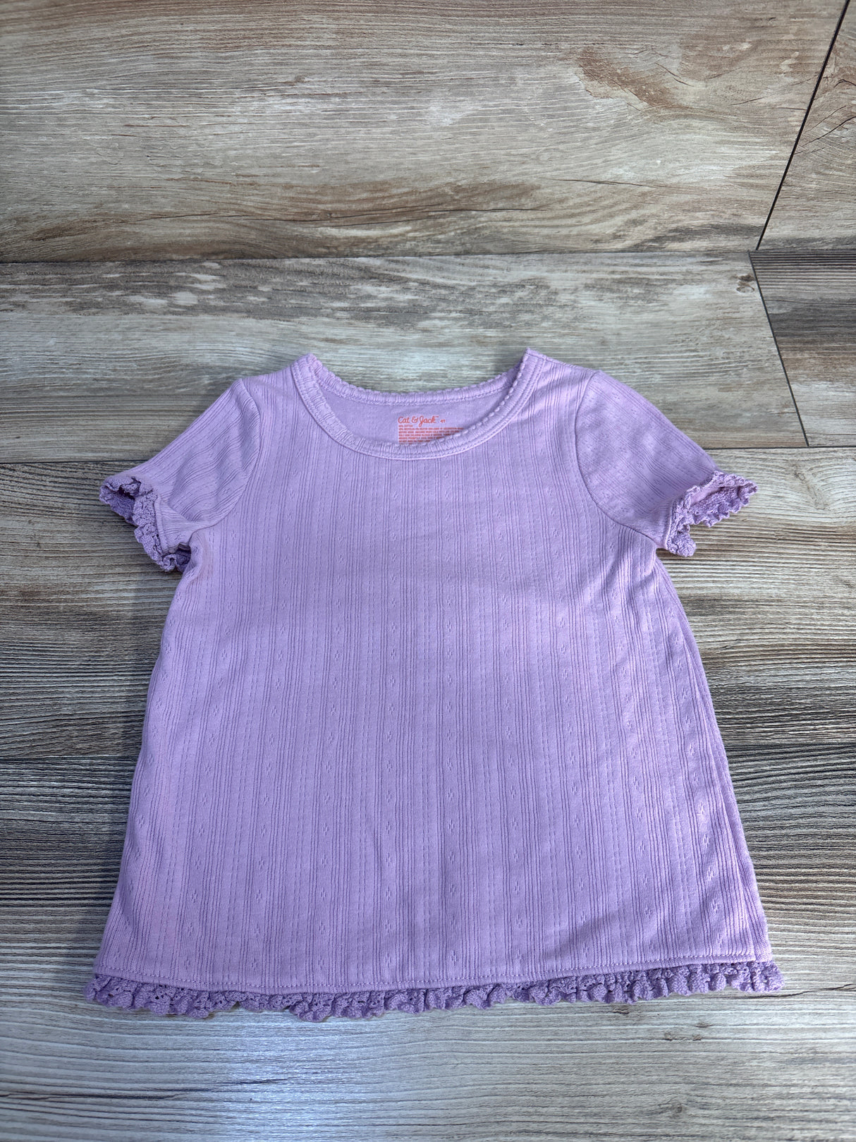 Cat & Jack Pointelle Knit Shirt Purple sz 4T