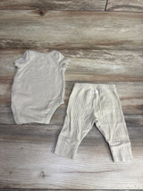 Baby Gap 2pc Ribbed Bodysuit & Bottoms Set Tan sz 0-3m
