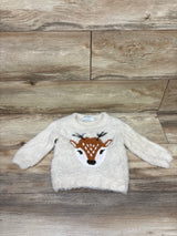 Old Navy SoSoft Fuzzy Knit Reindeer Sweater Ivory sz 6-12m