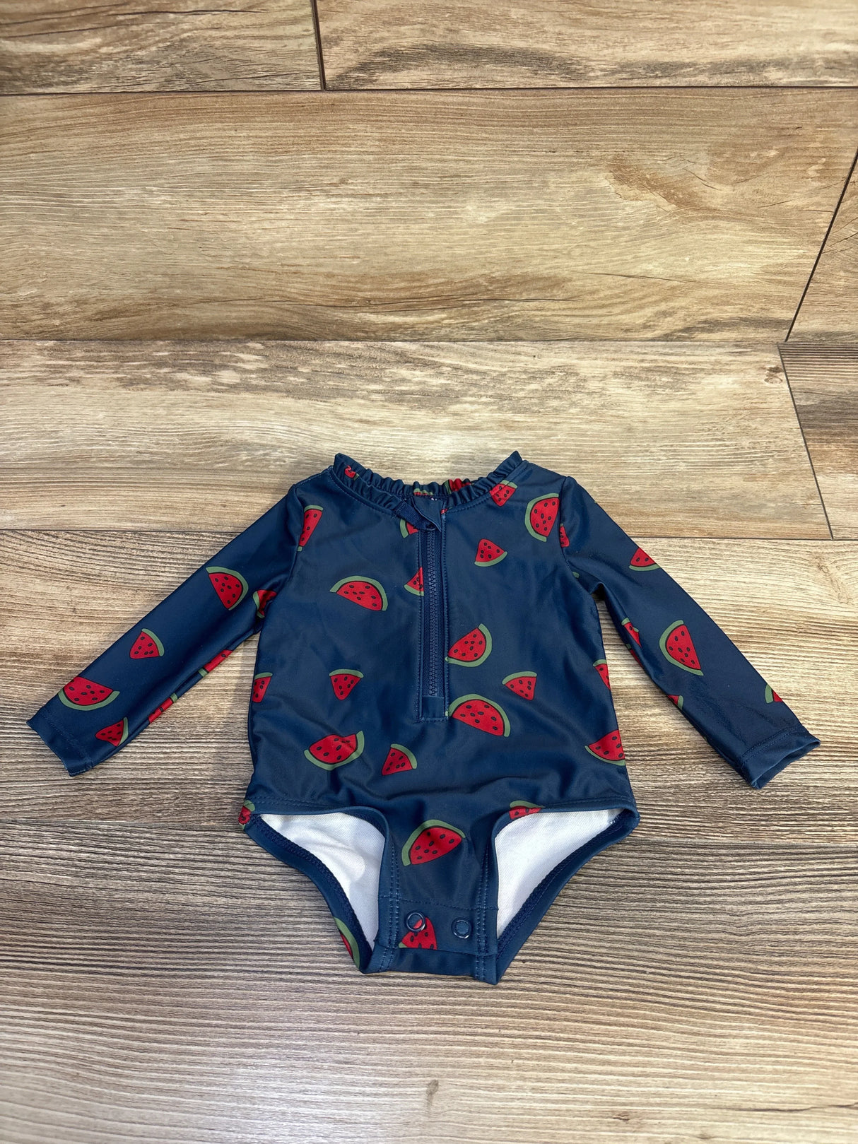 Just One You Watermelon 1pc Rashguard Swimsuit Navy sz 3m