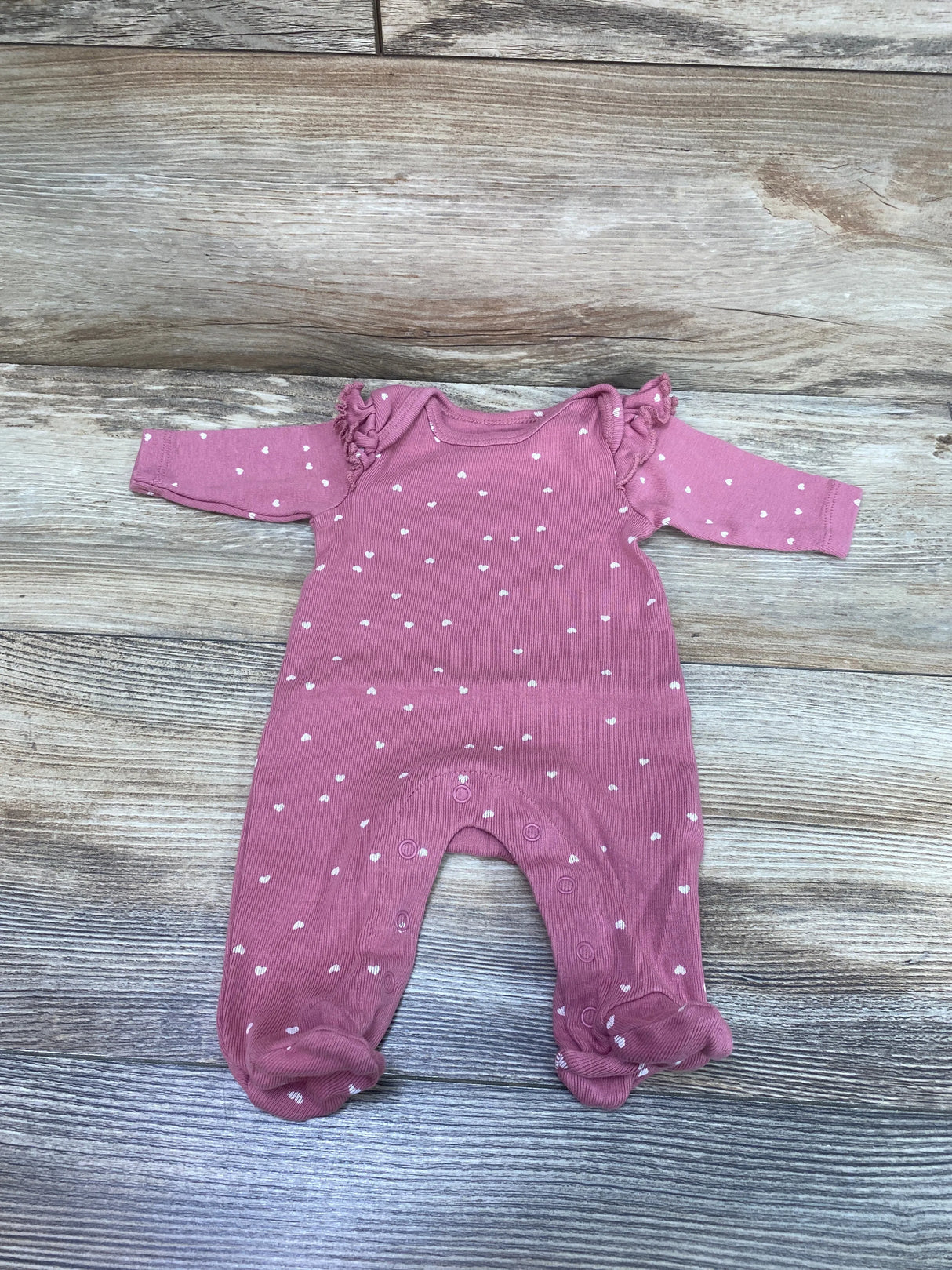 Ever & Ever Heart Print Coverall Pink sz Preemie