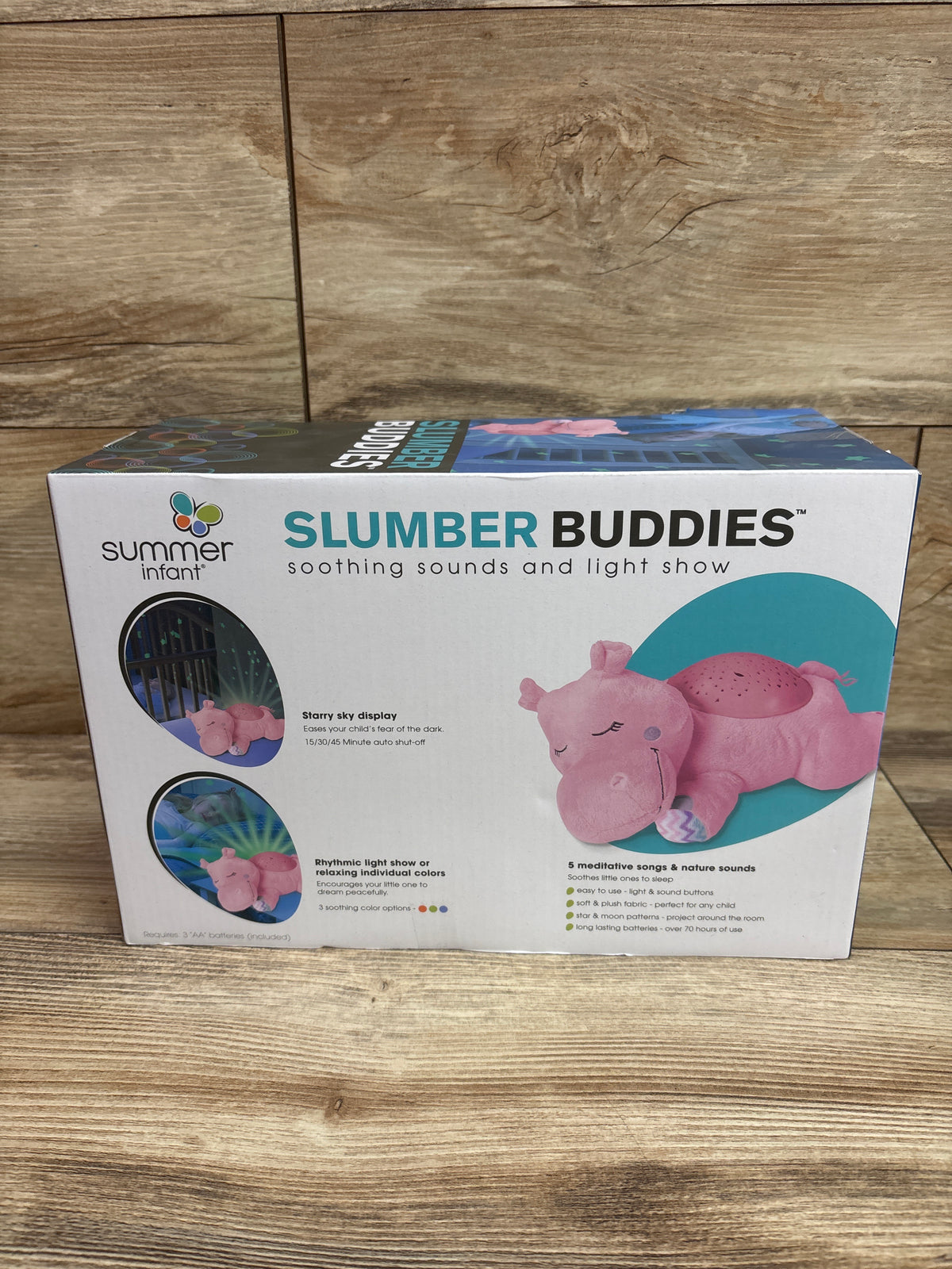 NEW Summer Infant Slumber Buddies Soother - Pink Hippo