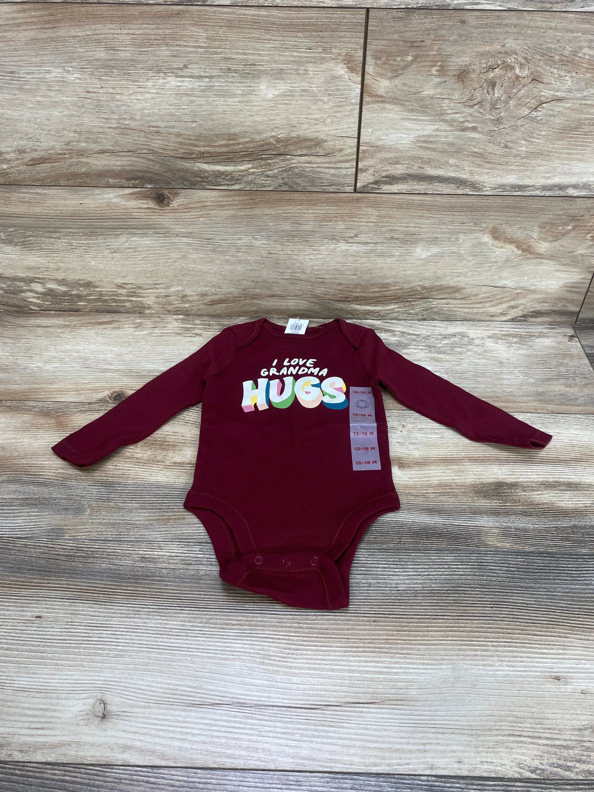 NEW Old Navy Grandma Hugs Maroon Bodysuit sz 12-18m