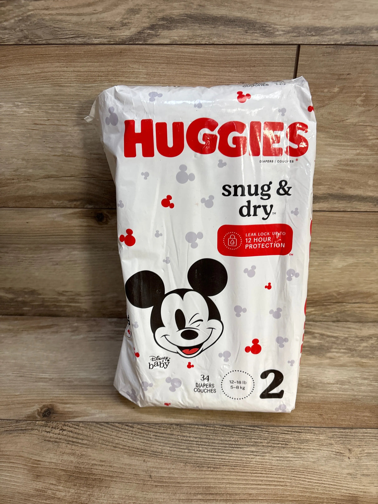 NEW Huggies Snug & Dry Baby Disposable Diapers, Size 2 34ct.