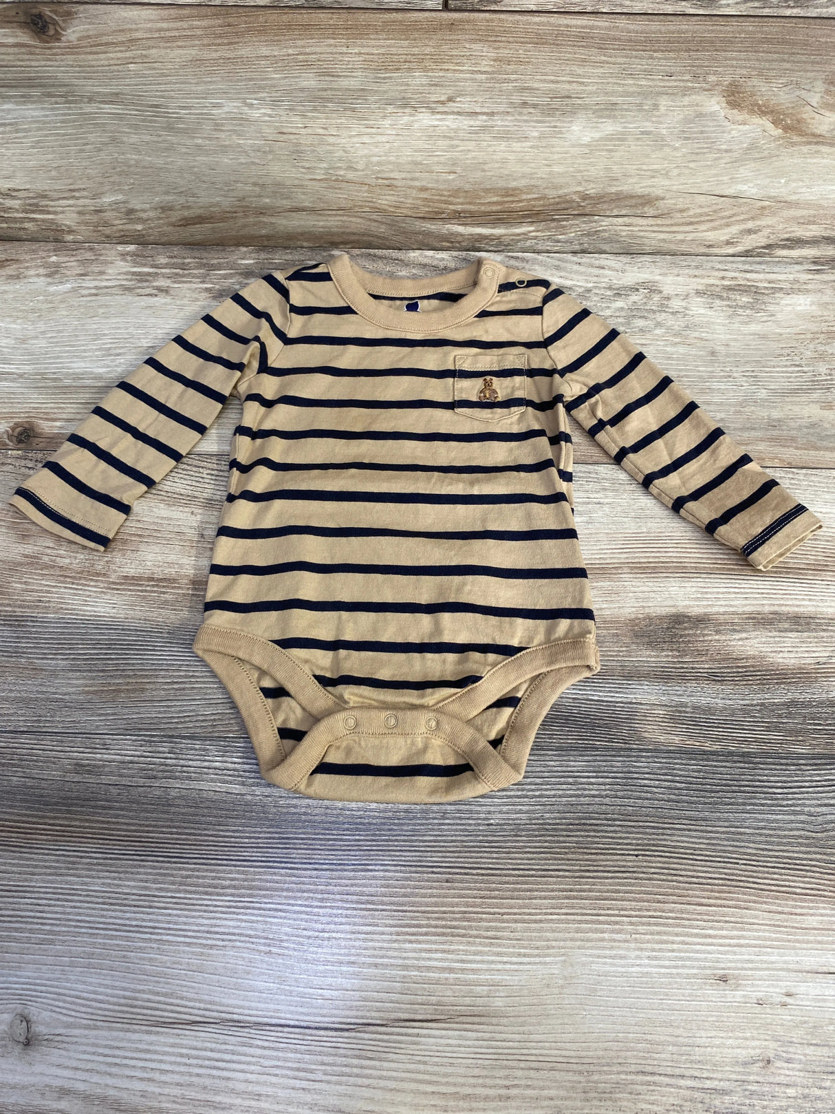 Baby Gap Long Sleeve Striped Bodysuit Brown sz 6-12m