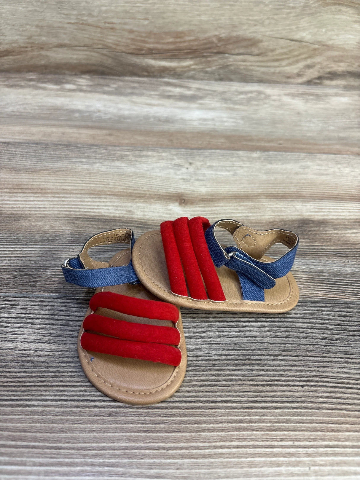 Old Navy Strappy Mixed-Material Sandals Red sz 1/2c