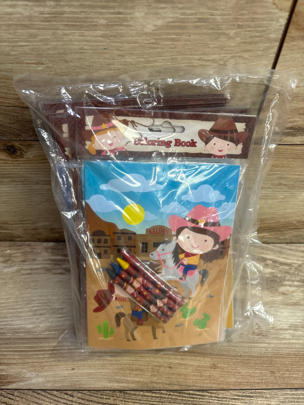 NEW Tiny Mills Western Coloring Books & Crayons 10pk