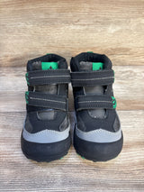 Mishansha Child Outdoor Ankle Hiking Boots with Hook & Loop Black/Green Sz 12c