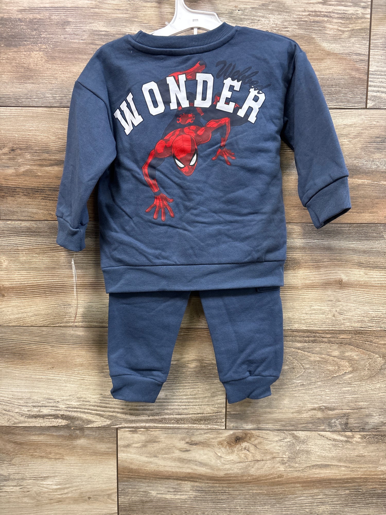 NEW Marvel Spider-Man Fleece Sweatshirt and Jogger Set Blue sz 2T