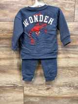 NEW Marvel Spider-Man Fleece Sweatshirt and Jogger Set Blue sz 2T