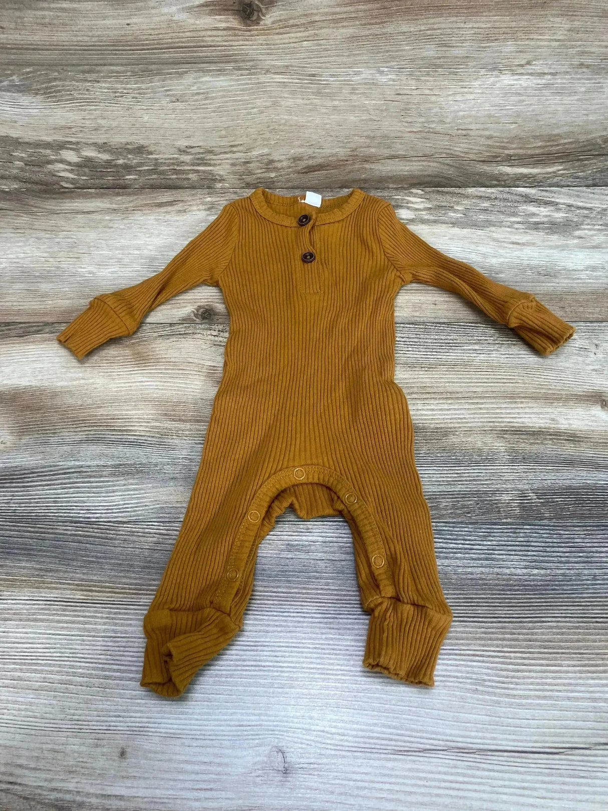 Ribbed Henley Coverall Brown sz 3m