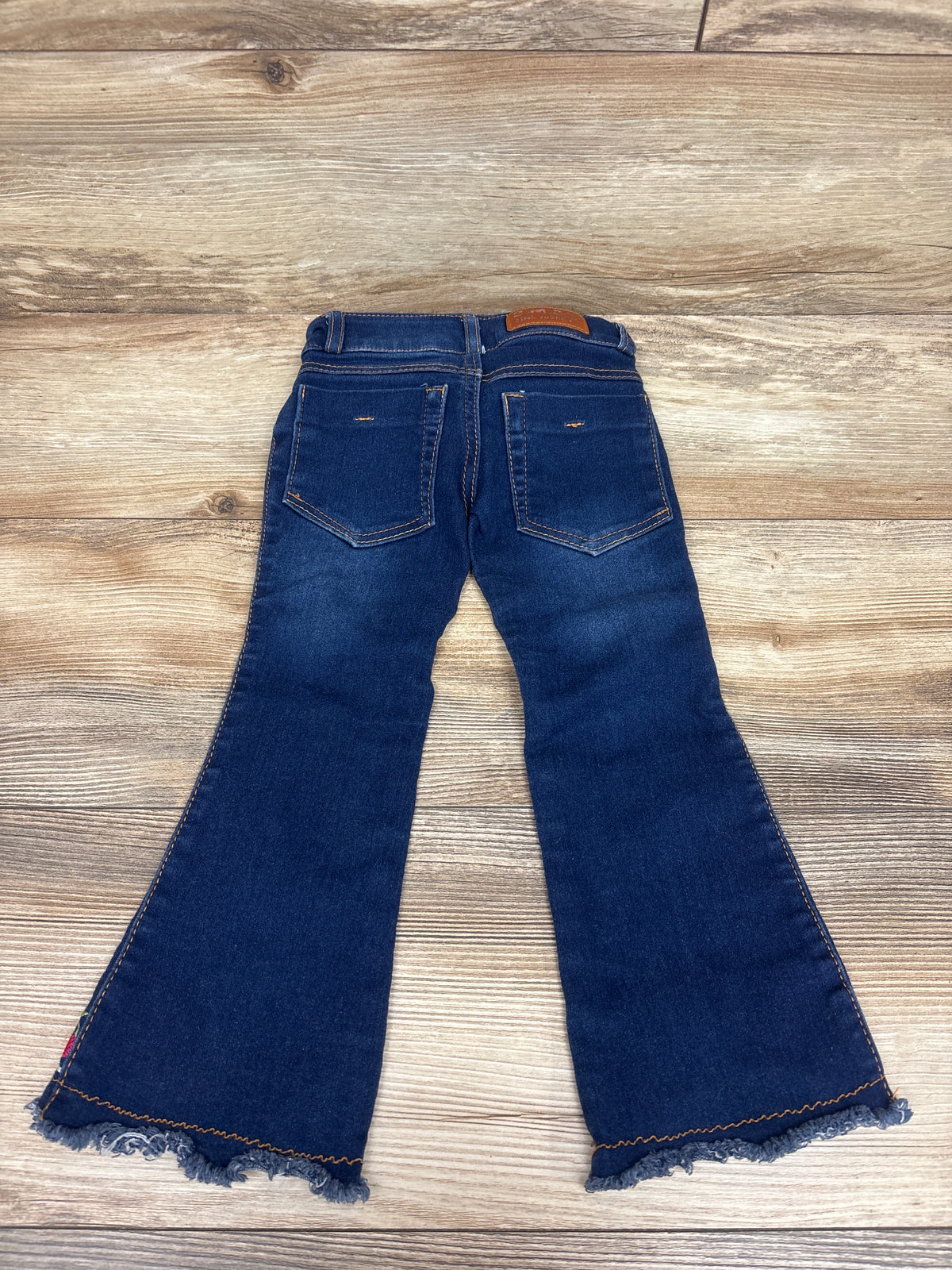Embroidered Cherry Stretchy Denim Bootcut Jeans Blue sz 2T