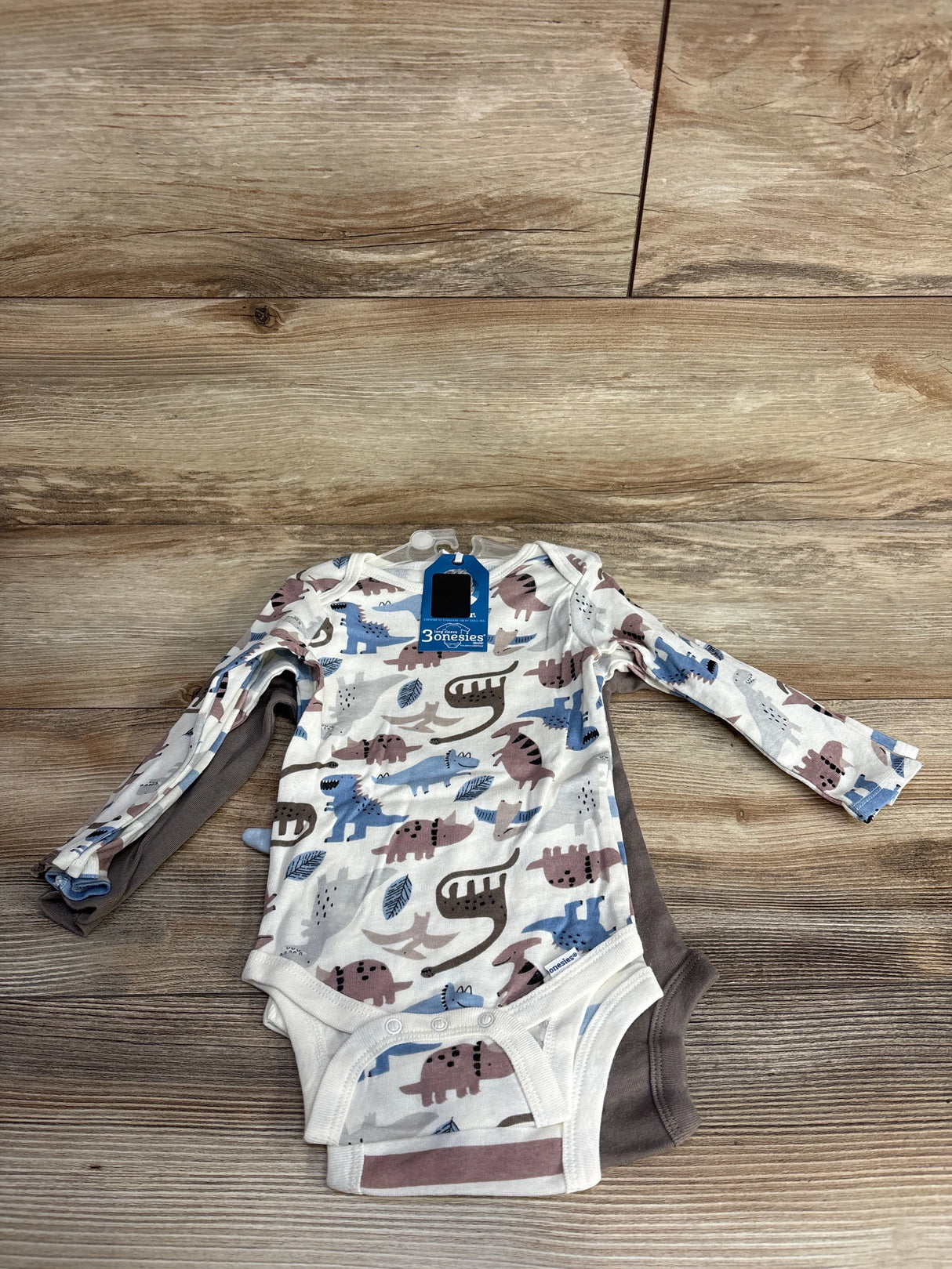 NEW Gerber 3pk Dino Bodysuit Set White sz 0-3m
