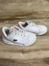 Lacoste Twin Serve Sneakers Pink and White sz 6c