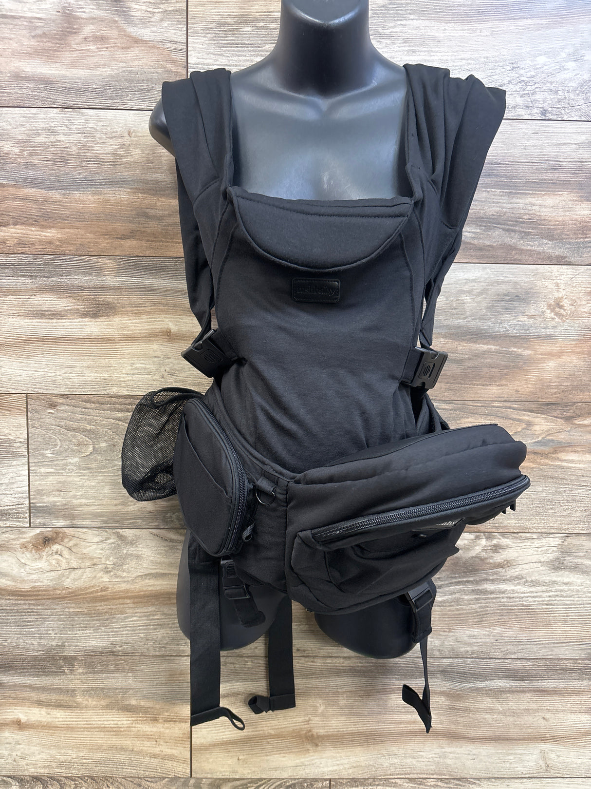 Tushbaby Hip Seat w/ The Hands-Free Attachment 2-in-1 Combo Carrier up to 45lbs Black
