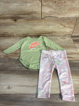 Nike 2pc Logo Bodysuit & Leggings Green sz 12m - Me n Mommy To Be