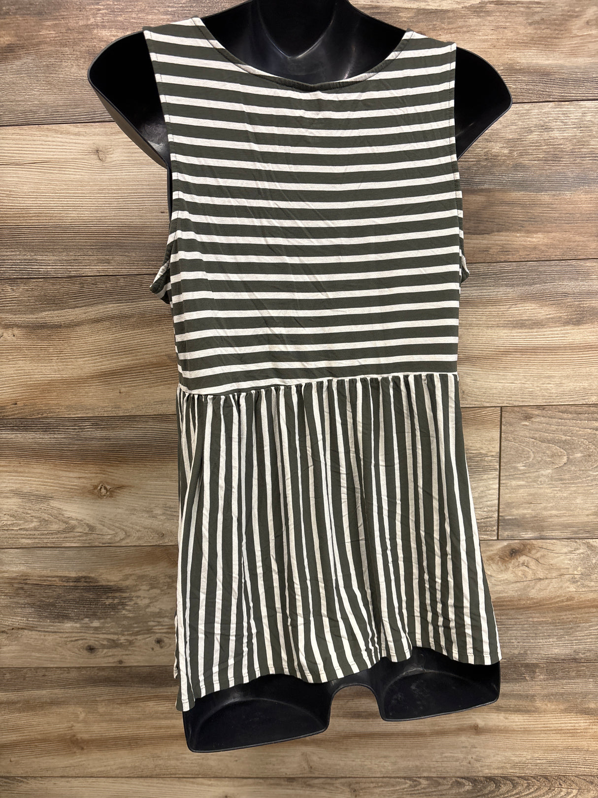 Isabel Maternity Striped Tank Top Green sz Large