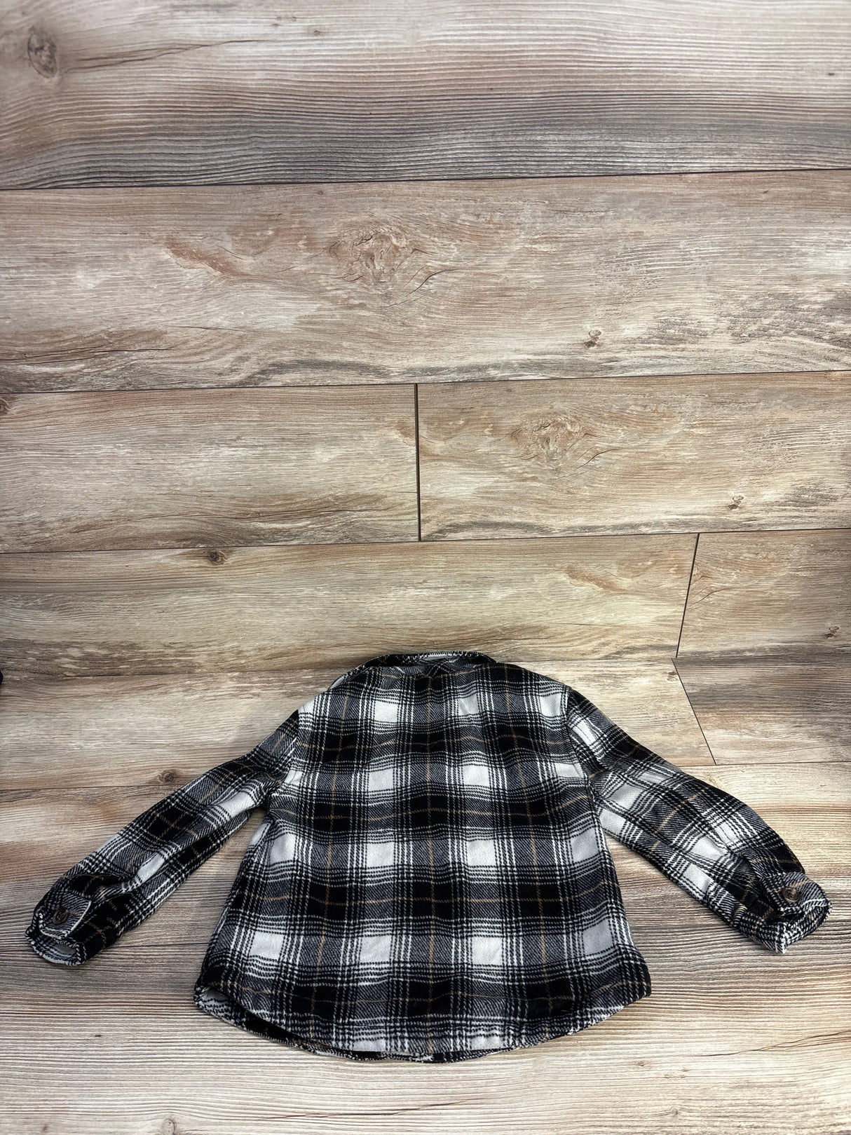 Old Navy Plaid Flannel Shacket Black sz 5T