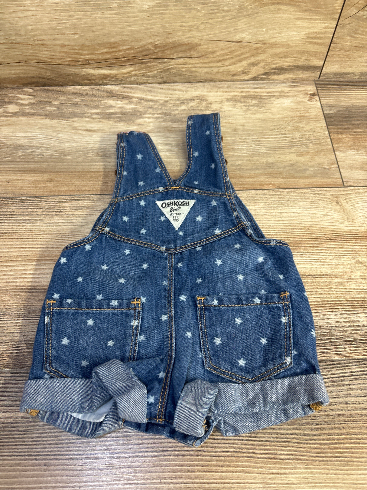 Oshkosh Star Print Denim Shortalls Blue sz 3m