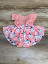 Ribbed Ruffle Skirt Bodysuit Pink sz 3-6m