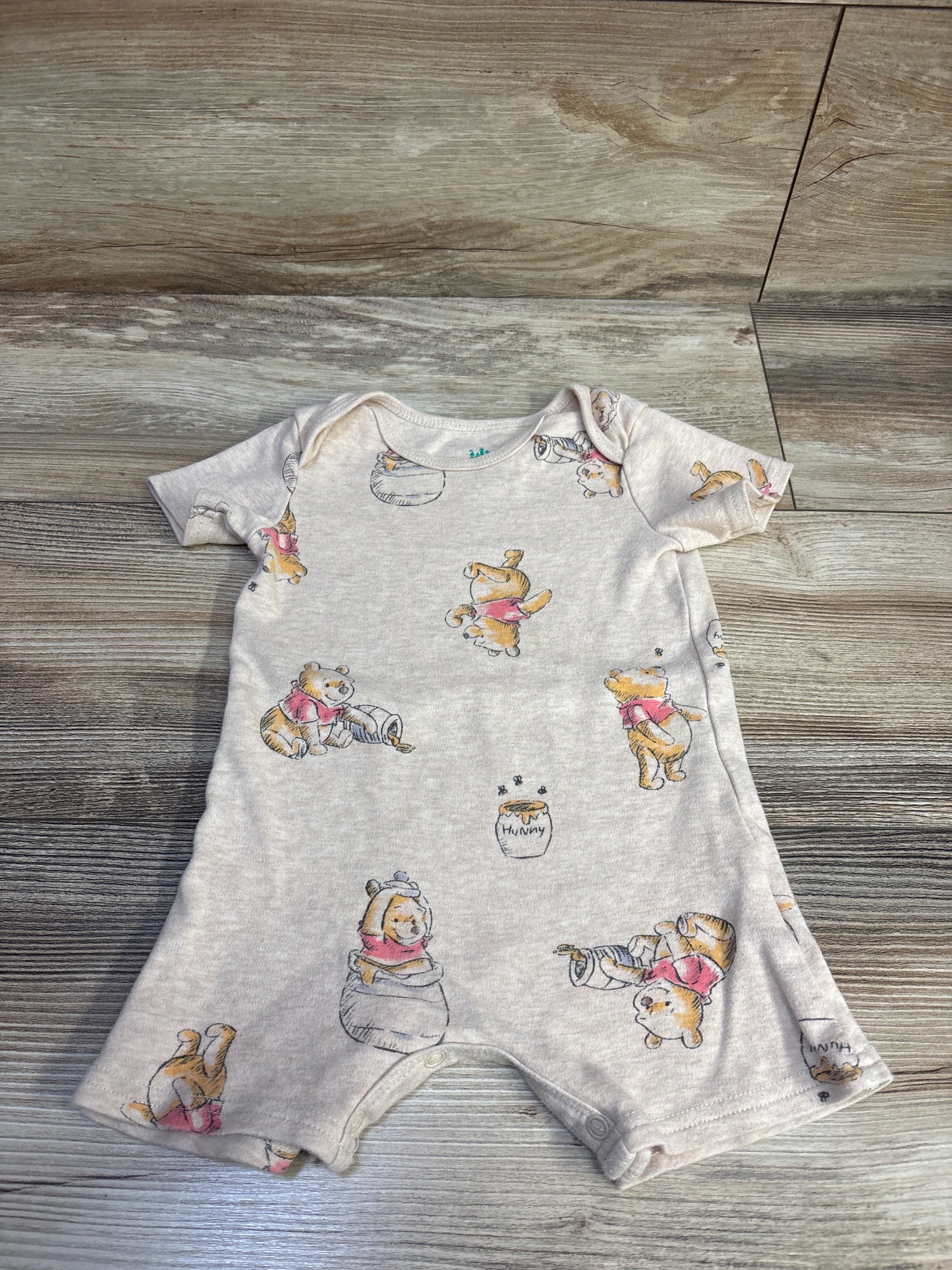 Disney Baby Winnie The Pooh Shortie Romper Beige sz 6/9m