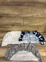 Biloban 3pk Fitted Bassinet Sheets White/Navy 21''x35''
