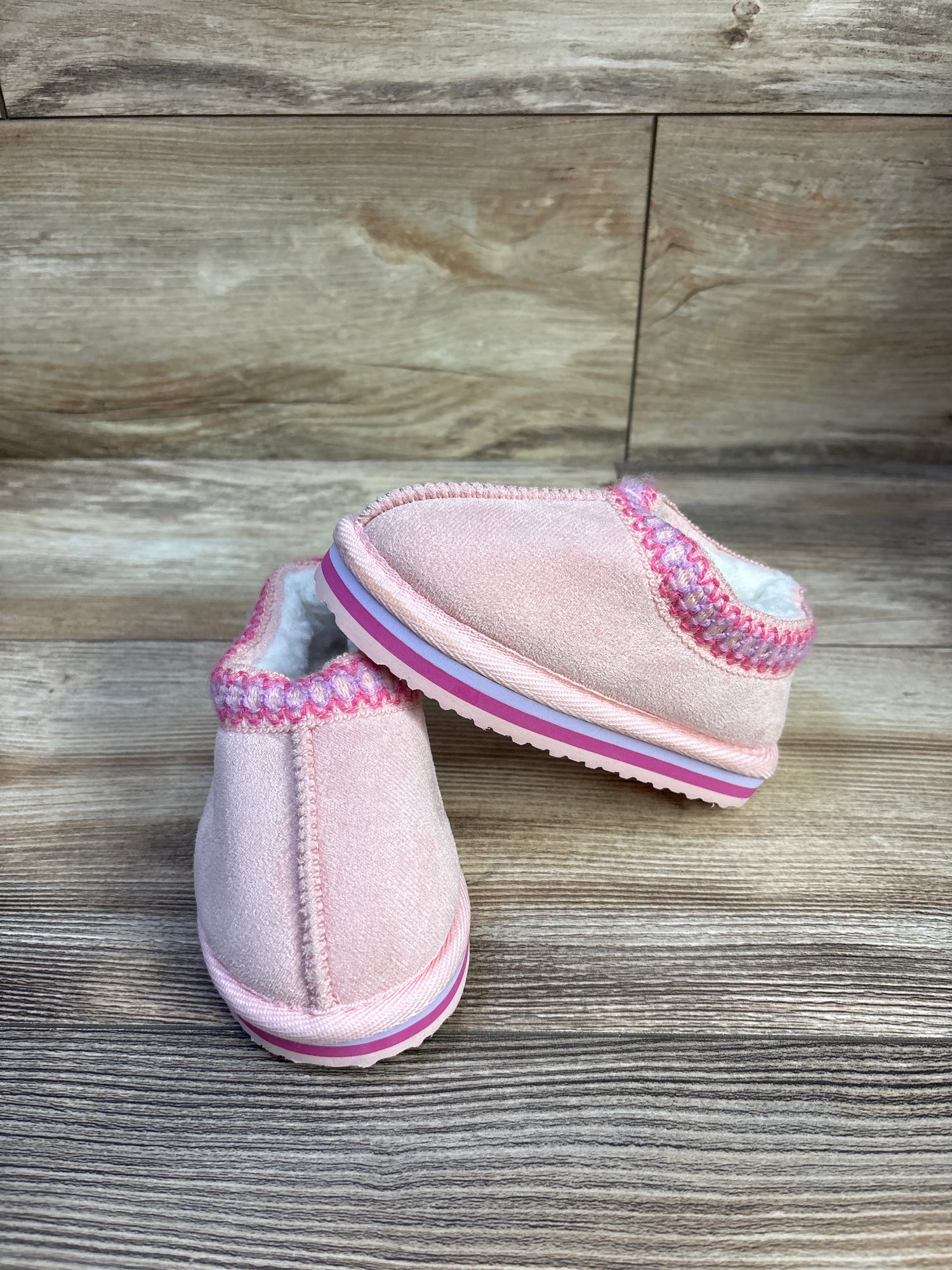 Capelli Faux Fur Lined Slippers Pink sz 7c