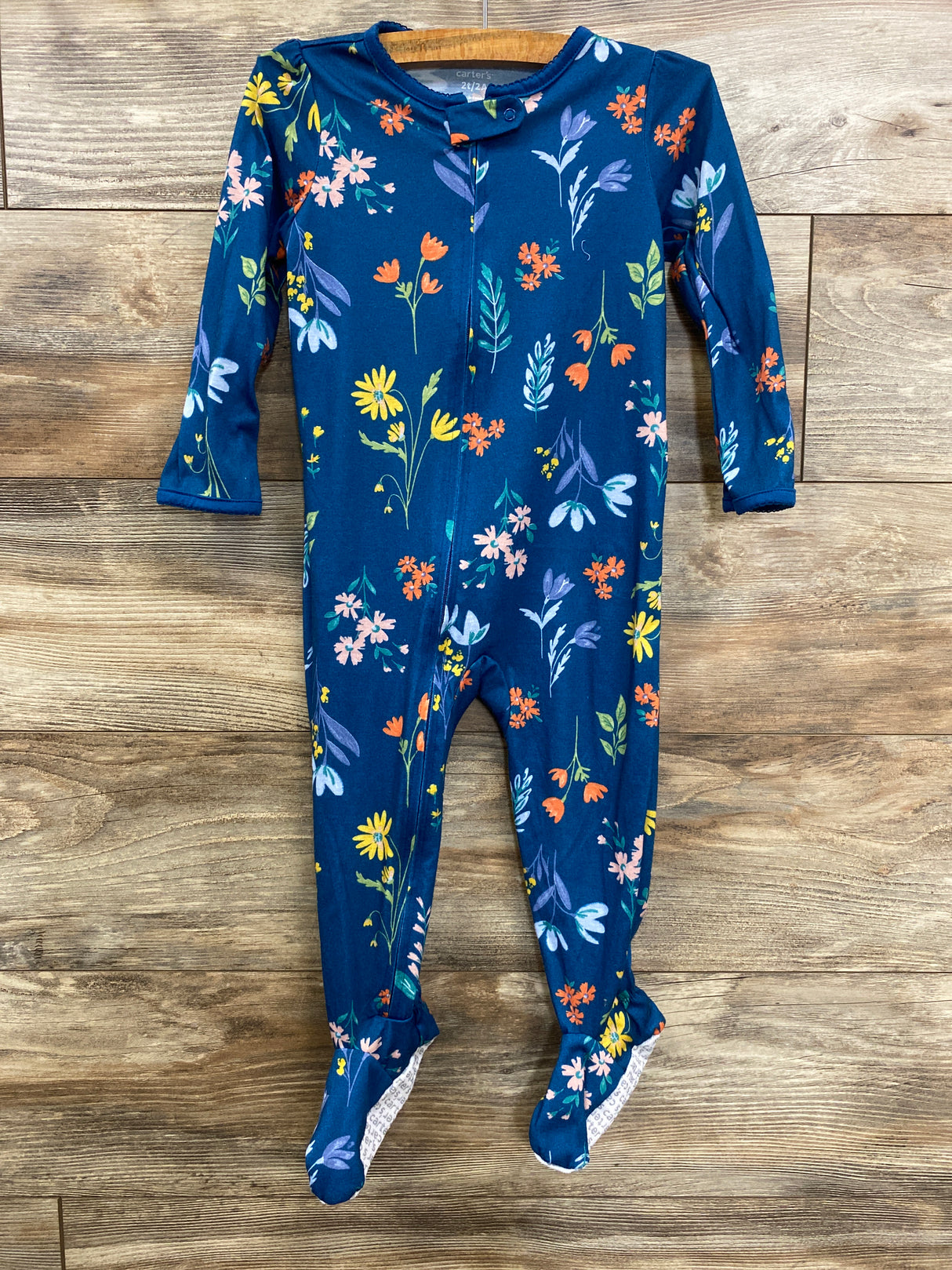 Carter's Floral Sleeper Teal sz 2T