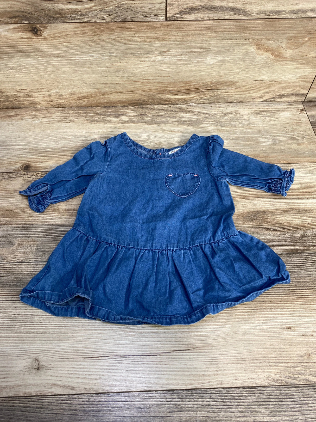 Cat & Jack Chambray Long Sleeve Dress Blue sz 18m