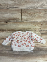 Jessica Simpson Fuzzy Leopard Print Sweatshirt Ivory sz 18m