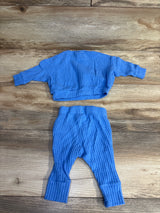 Cat & Jack 2pc Waffle Knit Shirt & Pants Blue sz 0-3m