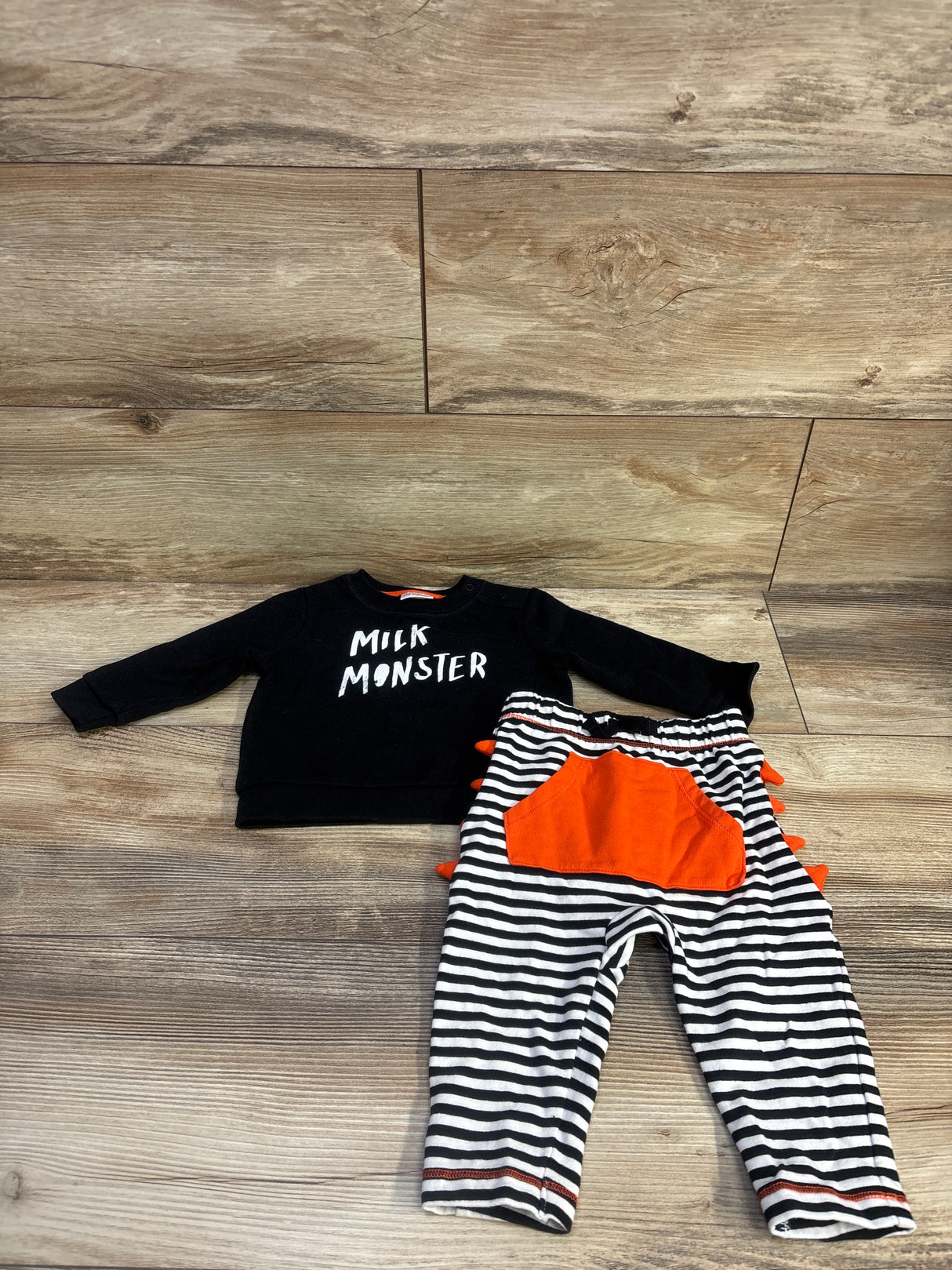 Cat & Jack 2pc Milk Monster Sweatshirt & Joggers Set Black sz 6-9m