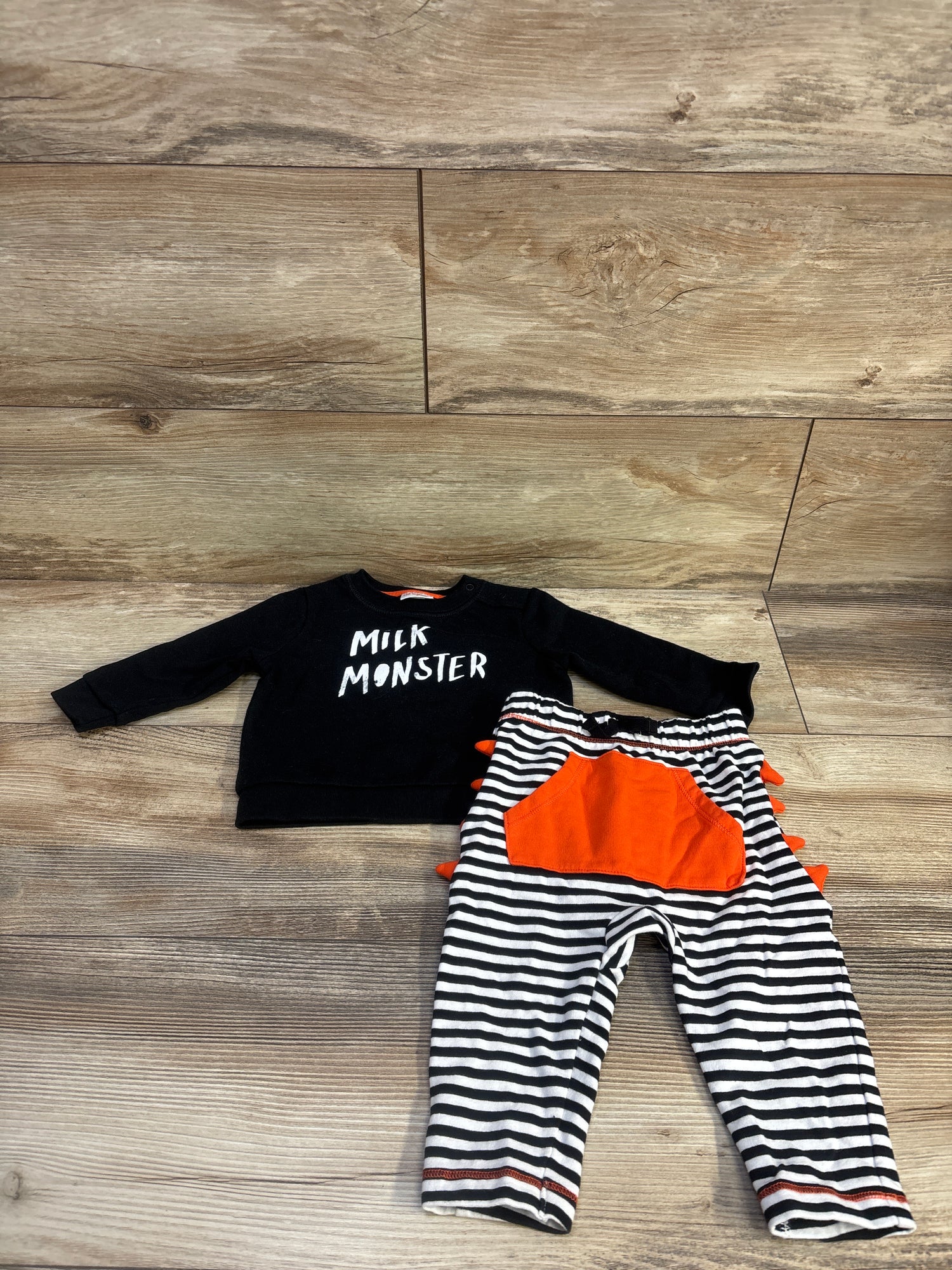 Cat & Jack 2pc Milk Monster Sweatshirt & Joggers Set Black sz 6-9m