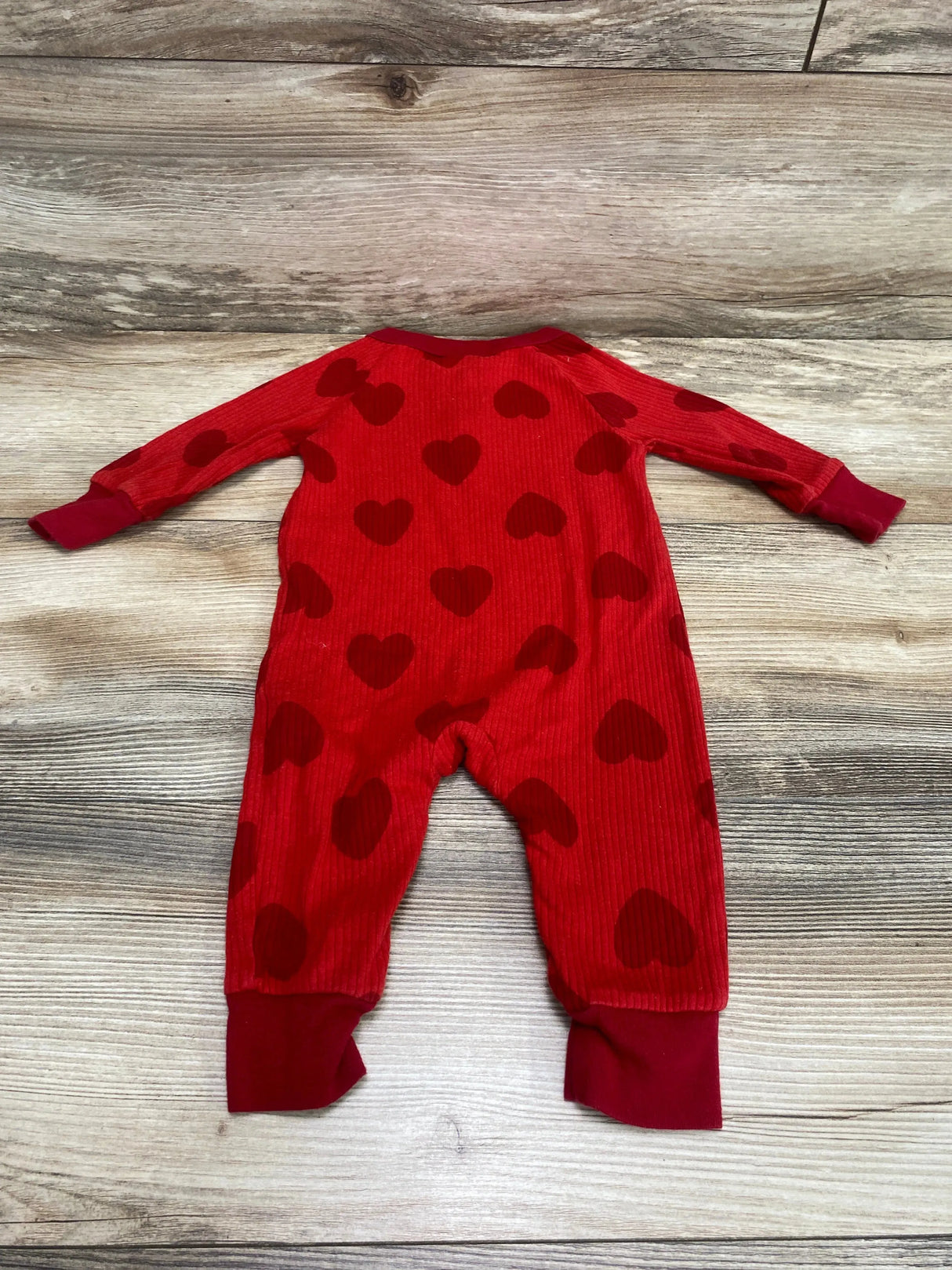 Cat & Jack Henley Hearts Coverall Red sz 3-6m