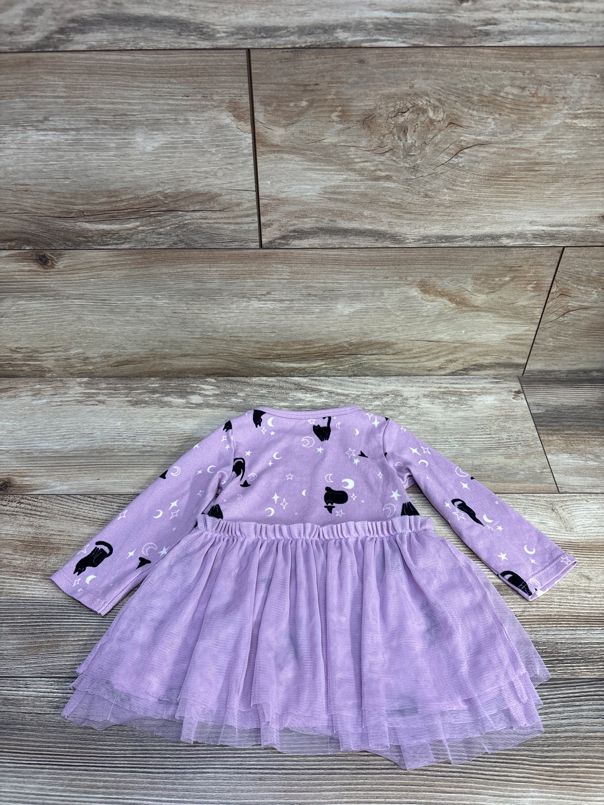 Cat & Jack Halloween Cat Witch Long Sleeve Tulle Dress Purple sz 6-9m