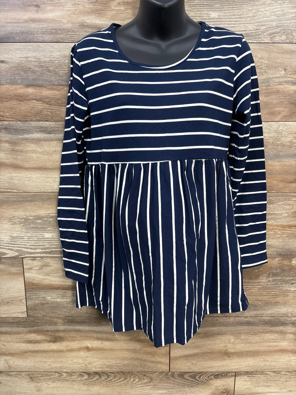 Maternity Striped Navy/White Shirt sz Large