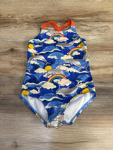 Mini Boden 1pc Cross-Back Swimsuit Blue sz 5-6T