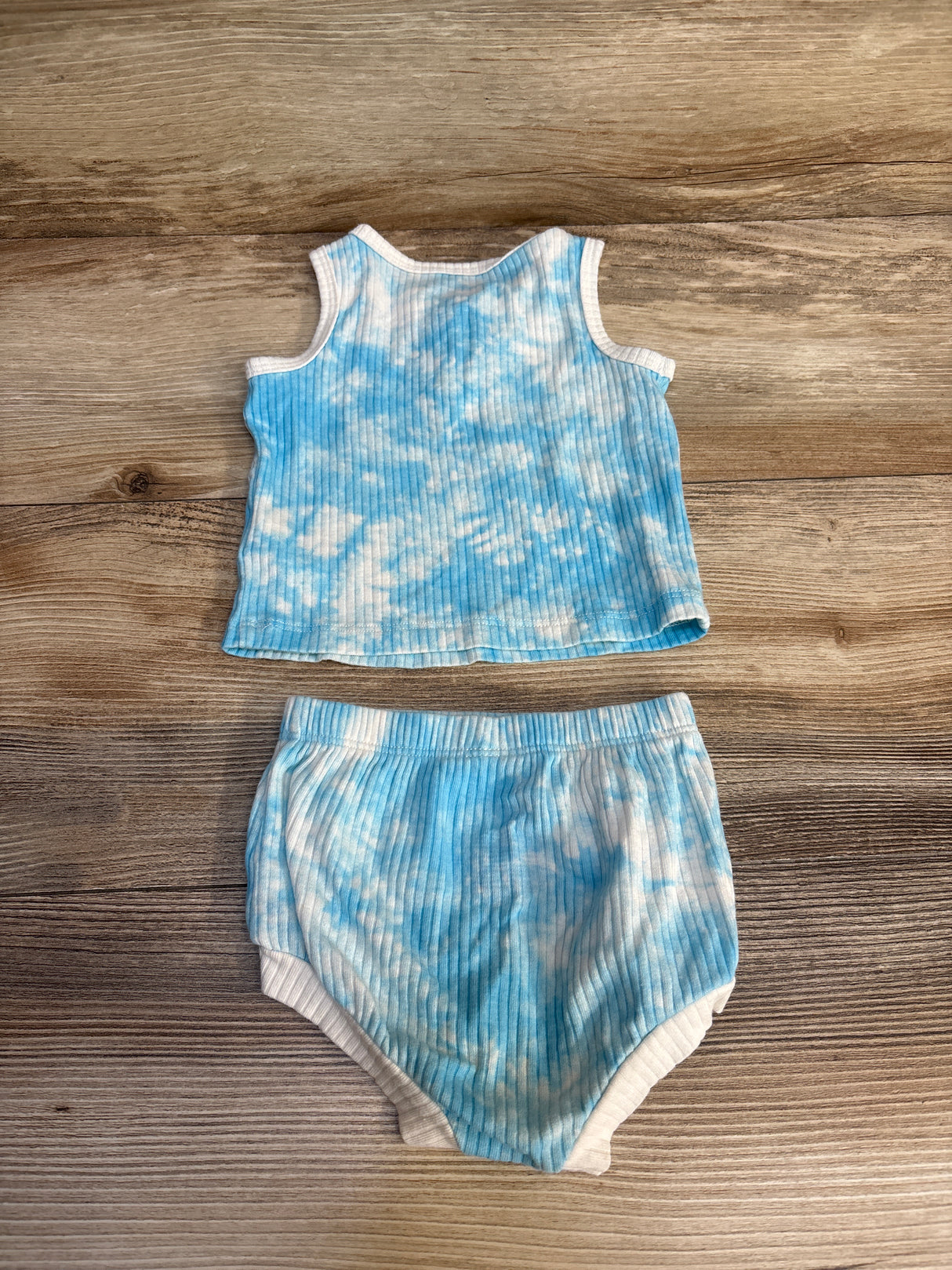 Cat & Jack 2pc Ribbed Henley Tie-Dye Tank & Bloomers Set Blue sz 0-3m