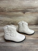 Cat & Jack Zipper Western Boots White sz 7c