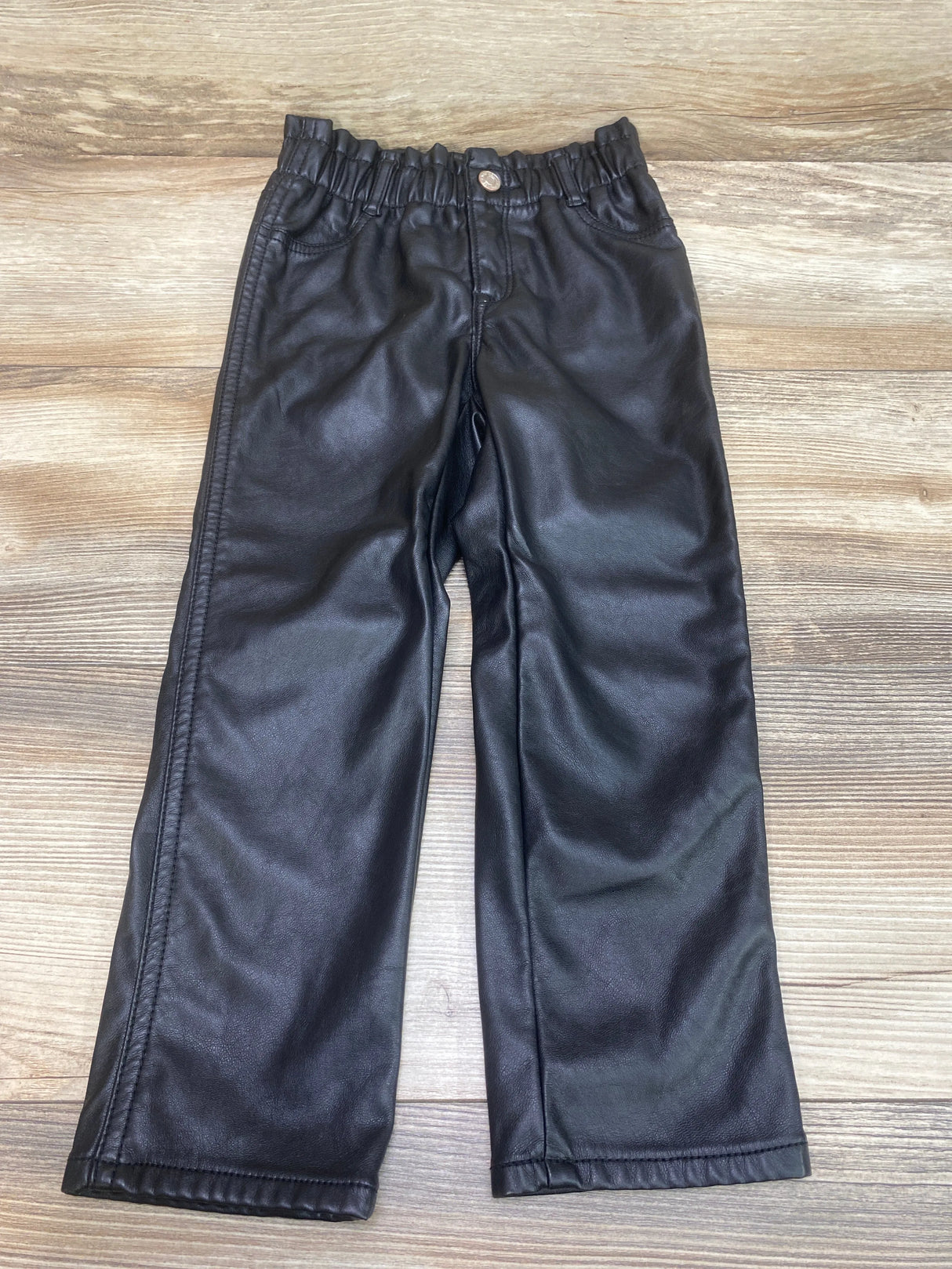 Gap Denim Just Like Mom Faux Leather Pants Black sz 4T