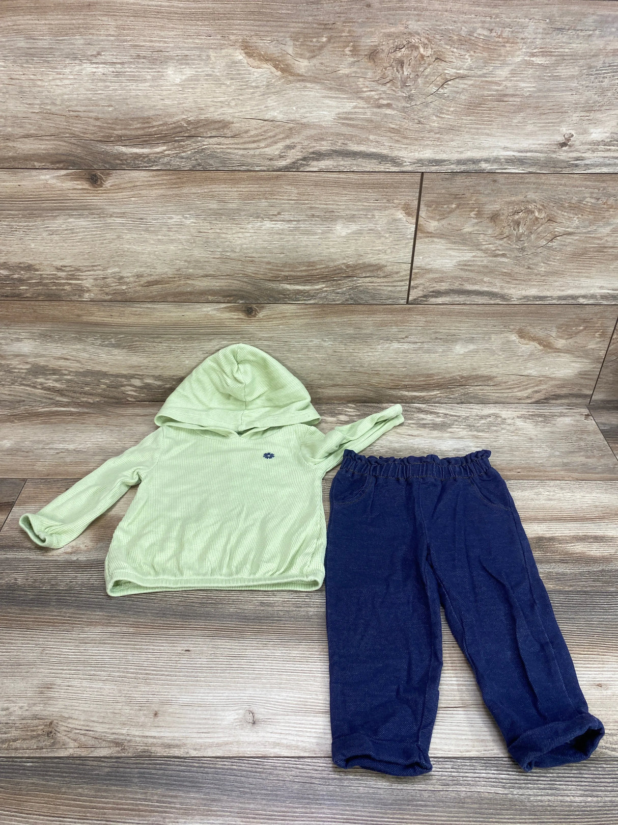 Carter's 2pc Hooded Thermal Shirt & Pants Green sz 18m