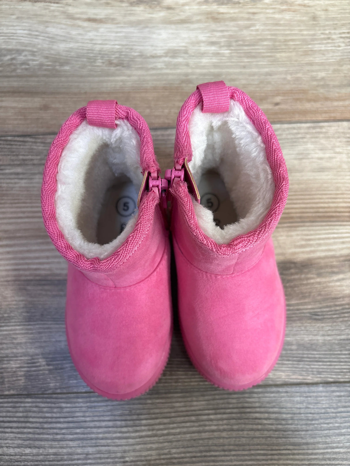 Cat & Jack Faux Fur Lined Ankle Boots Pink sz 5c
