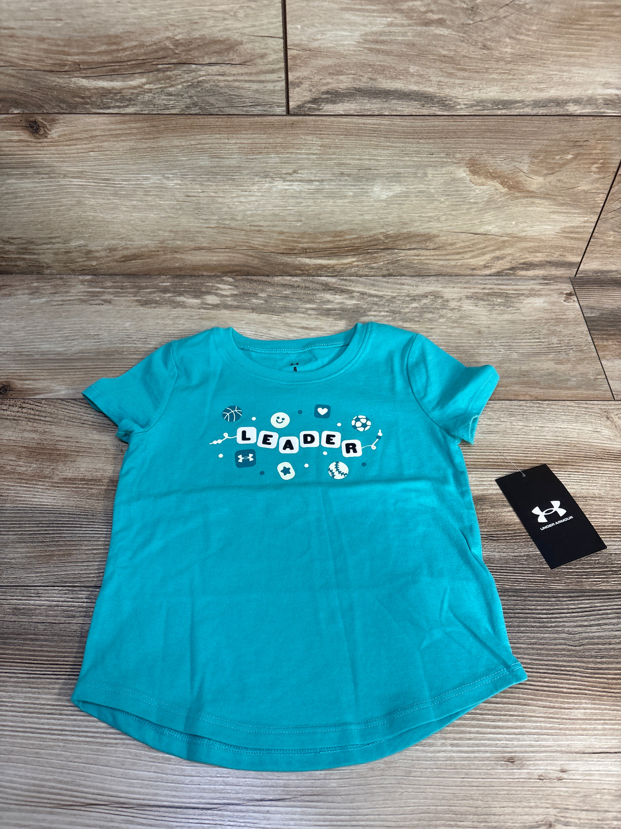 NEW Under Armour Leader Shirt Teal sz 4T
